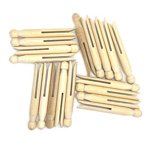 Cozyou 25 Pack Large Wooden Clothespins - 4.3 Inches for Crafts