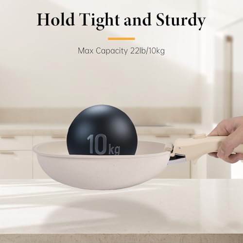 Removable Pot Handle for Cookware - Cream Beige, Durable & Heat-Resistant