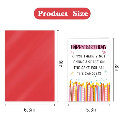 Funny Birthday Card with Shimmer Paper & Envelope - 8x5.3in
