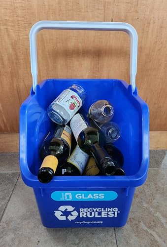Recycling Bin Sticker Set for Paper, Plastic, Glass & Metal