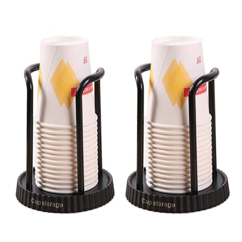 Bathroom Cup Dispenser - 2-Pack Plastic Holder for 3-6 oz Cups