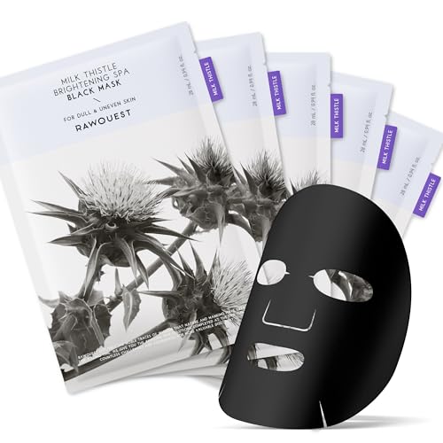 RAWQUEST Milk Thistle Brightening Black Spa Sheet Mask 5 Pack