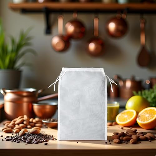 Jinshining Reusable Nut Milk Bag - Fine Nylon Mesh Food Strainer