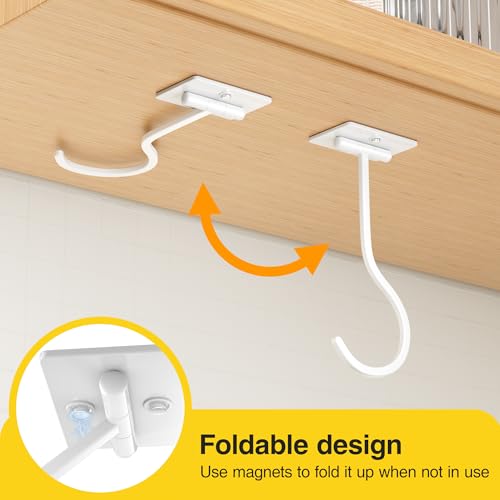 Foldable Banana Hook for Under Cabinet - Adhesive White Hanger (1 Pack)