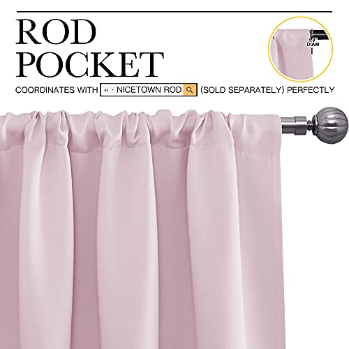 NICETOWN Lavender Pink Blackout Curtains - Thermal Insulated Drapes, 34x63 inches, 2 Panels