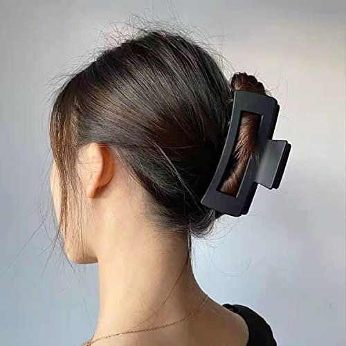 MAORULU Large Hair Claw Clip for Thick Hair - Matte Black Jaw Clip