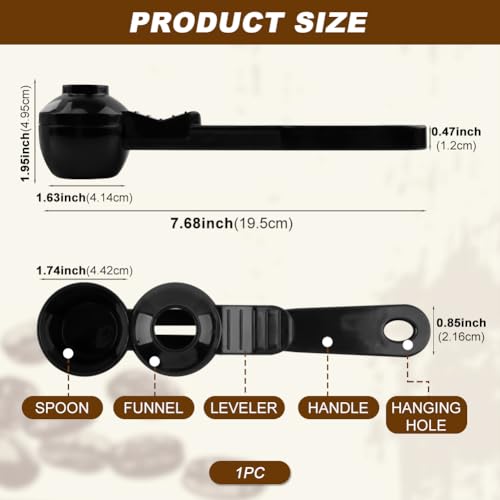 Londehuhai Coffee Scoop and Funnel for Reusable K-Cups, Black