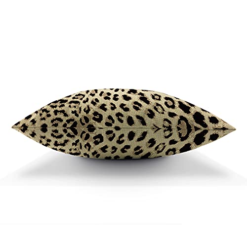 AOYEGO Leopard Animal Print Throw Pillow Cover 18x18 Inch Cotton Linen Cushion for Home Decor