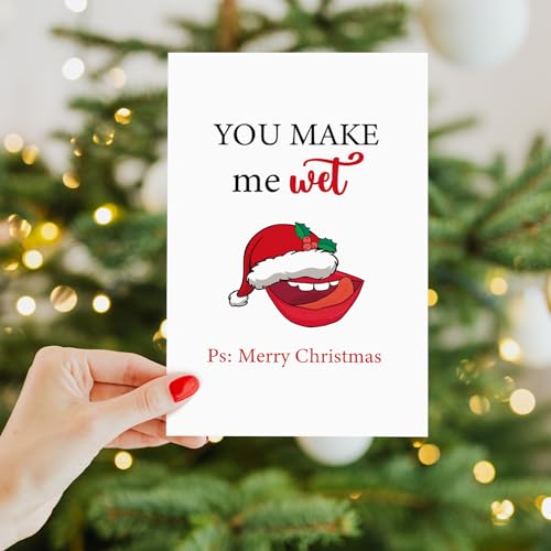 Goroar Naughty Dirty Christmas Card for Husband, Funny Holiday Card