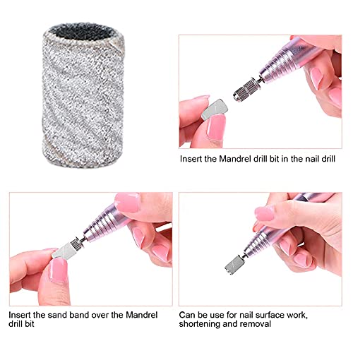ZJchao 100pcs Nail Drill Sanding Bands 180 Grit Manicure Pedicure File Set