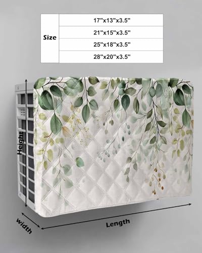 Hensabreni Insulated Indoor AC Cover, Sage Eucalyptus Print, 21x15x3.5 Inch