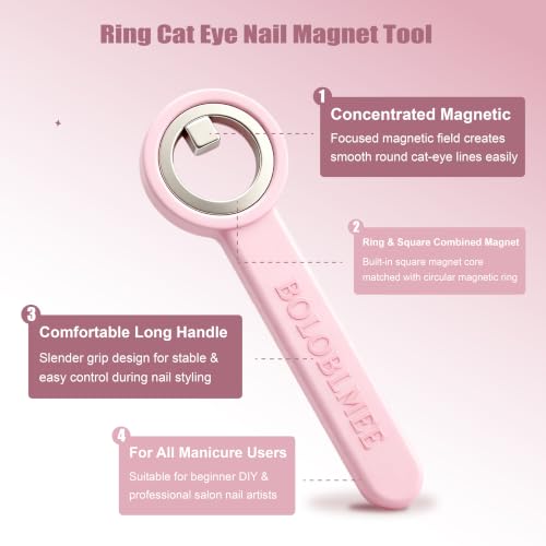 BOLOBLMEE Ring-Shaped Cat Eye Magnet for Nails - Hollow Circular Nail Art Tool