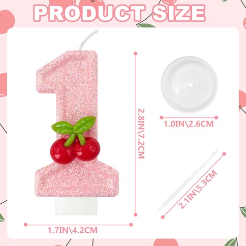 Cherry Number Birthday Cake Candle - Perfect for Parties & Celebrations