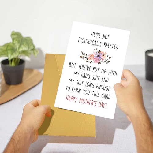 Funny Bonus Mom Mother's Day Card - Humorous Gift for Stepmom