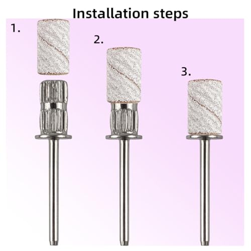 Nail Drill Sanding Bands 240 Grit White with Mandrel Bit 100 Pcs