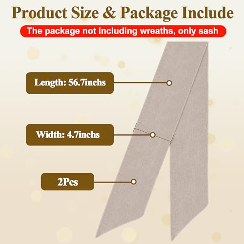 Larbeti 2-Pack Burlap Front Door Wreath Sash - Blank Decorative Ribbon