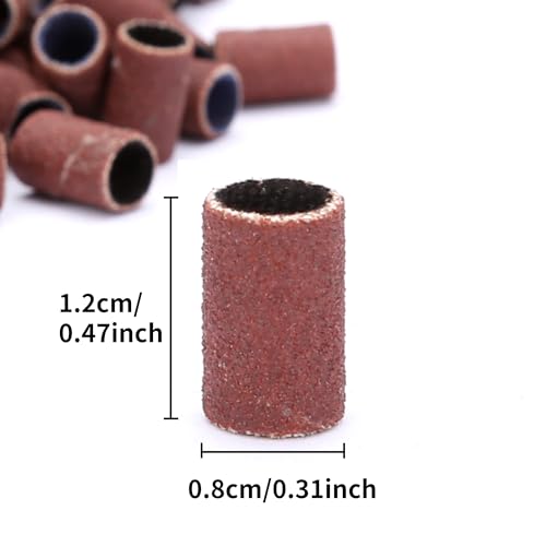 GREEN FABWOOD 100 Pcs Professional Nail Drill Sanding Bands Grit 180