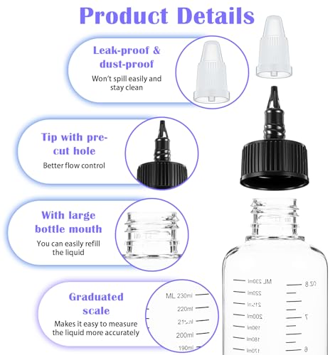 Hair Applicator Bottles 2-Pack Squeeze Root Dye & Oil Dispenser