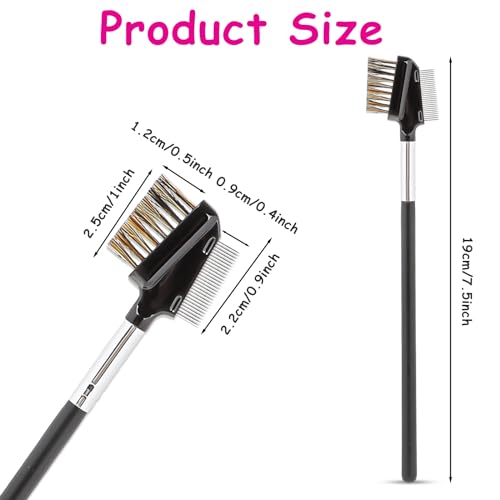 KALIONE Dual-Ended Eyebrow Brush and Stainless Steel Eyelash Comb