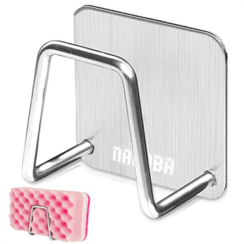 NADOBA Silver Stainless Steel Sink Sponge Holder Rust-Resistant Kitchen Organizer