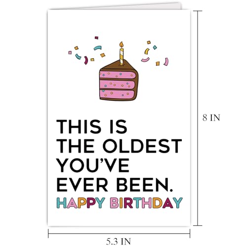 Funny Birthday Card for Men & Women - Oldest You've Ever Been