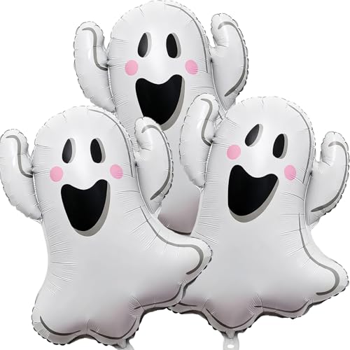 3PCS Ghost Foil Balloons for Halloween Party Decor