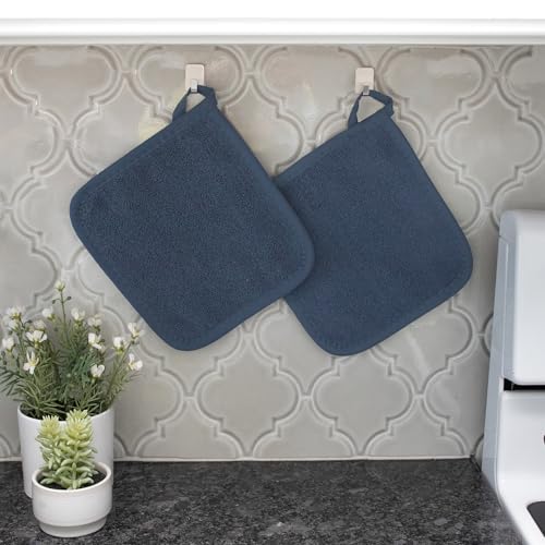 RITZ 2-Pack Midnight Terry Potholders Heat Resistant Cotton Kitchen Hot Pads
