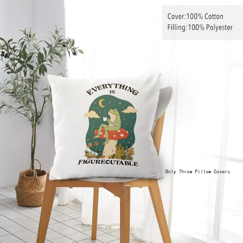 Everything is Figureoutable Inspirational Throw Pillow Cover 18x18