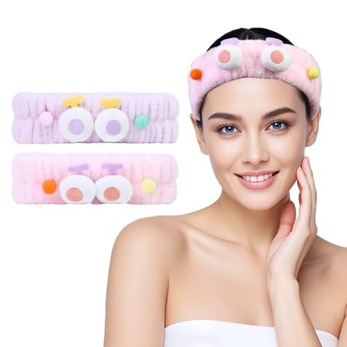 FlyingMage Spa Headband for Washing Face 2 Pack Fluffy Makeup Hair Band