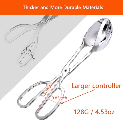 KBBYT 10-Inch Stainless Steel Scissor Tongs for Cooking, Grill & Serving