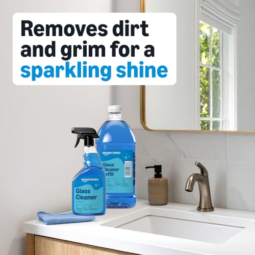 Amazon Basics Glass Cleaner Refill 67.6 Fl Oz - Streak-Free, Eco-Friendly, Cleans Windows & Mirrors