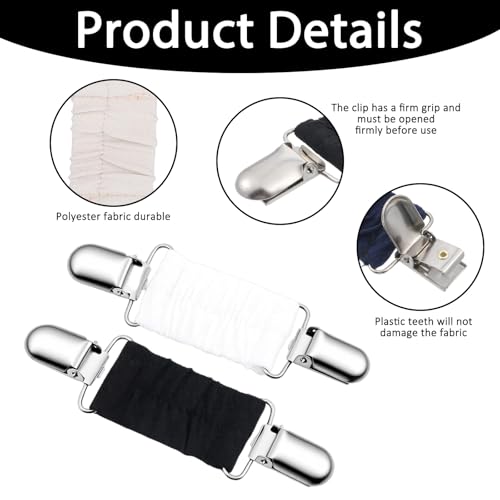 4-Pack Elastic Dress Cinch Clips - Adjustable Waist Tightener for Clothing