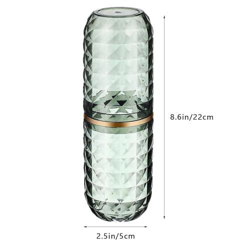 Awleynz Green Travel Toothbrush Holder with Cover & Cup - Bathroom Organizer