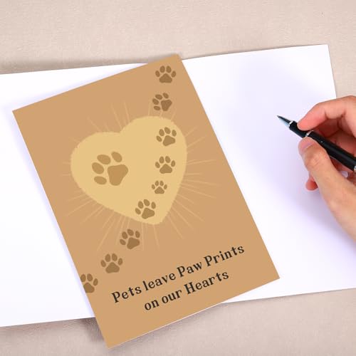 Dog Cat Sympathy Card - Heartfelt Memorial Gift with Envelope