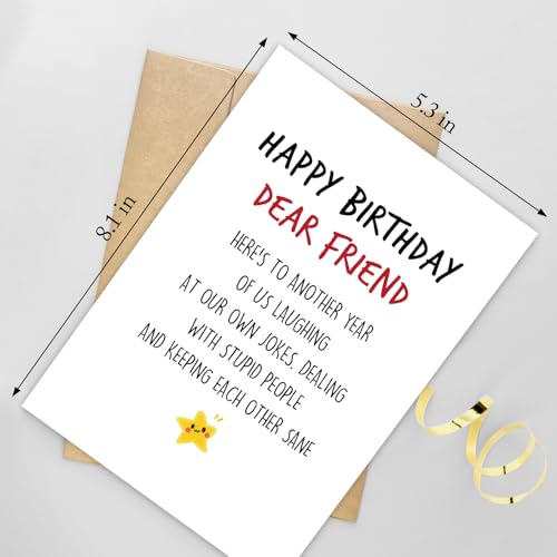 Funny Birthday Card for Best Friend - Laugh-Out-Loud Humor