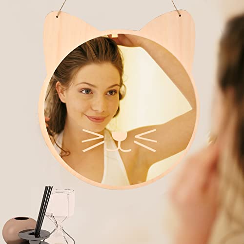 iCAGY Cat Wall Mirror for Kids - 11.8" Shatterproof Acrylic Safety Decor