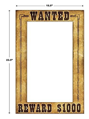 Beistle Western Wanted Photo Booth Frame - 15.5" x 23.5" Cardstock Prop