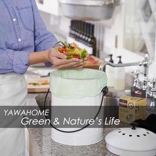 YAWAHOME 1.2 Gallon Compostable Trash Bags - 120 Counts
