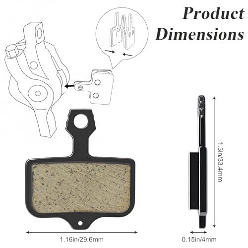 4 Pairs Bike Brake Pads, MTB Disc Brake Pads with Installation Tools, Compatible for Sram Avid Elixir E1 E3 E5 E7 E9 ER CR XO XX DB1 DB3 DB5, Compatible for Nutt Hydraulic Disc Brakes
