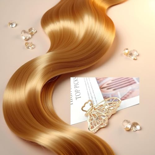 HODASHI Gold Butterfly Metal Hair Claw Clip for Thick Hair