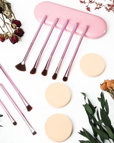 12-Piece Professional Makeup Brush Set with Storage Case and Puffs
