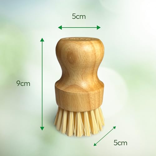 Moka Bamboo Dish Brush - Eco-Friendly Scrubber for Kitchen Cleaning (Single Brush)