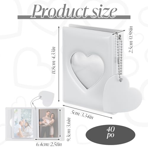 DOPENSPI Mini Photocard Binder with 40 Pockets - Heart Design