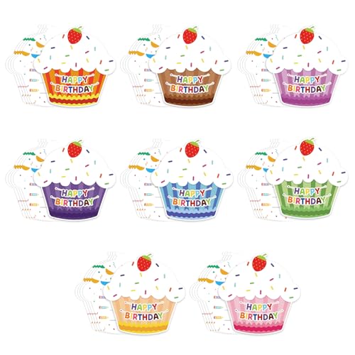 Atiloy Happy Birthday Card Set - 40 Kids Classroom Certificates & Greeting Cards