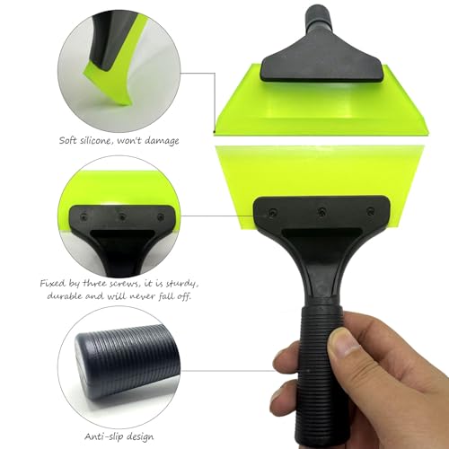LEKAYIHU Green 2-Pack Small Silicone Car & Home Window Squeegee, Bathroom Mirror Scraper