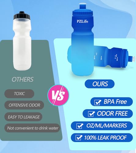 PZLife 24oz BPA-Free Bike Water Bottle with Pull Top Lid