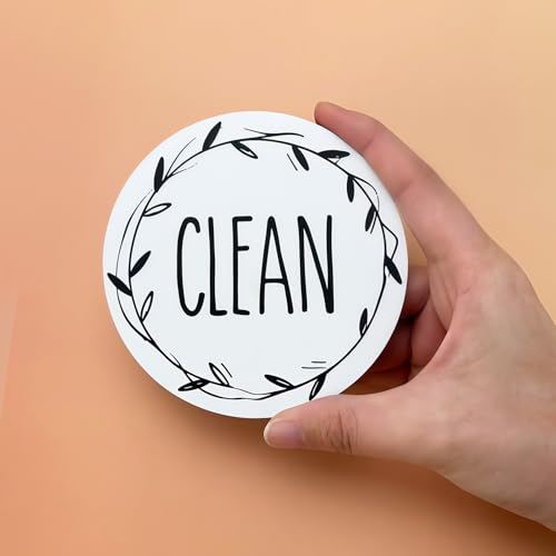 Dishwasher Clean Dirty Magnet - Slate Blue & White