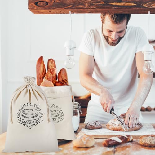 2 Pack Linen Bread Bags for Sourdough - TPU Lined Freshness