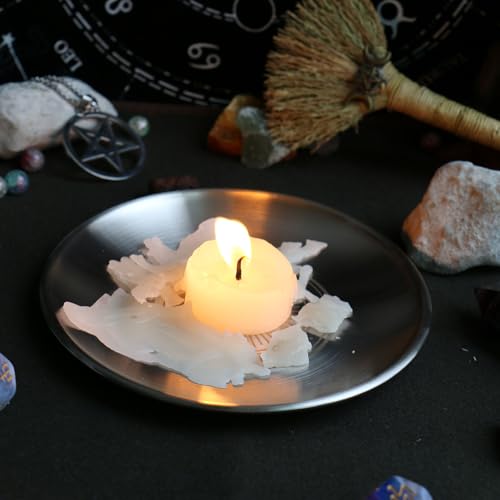 Triple Moon Stainless Steel Offering Bowl - 5.5 Inch Altar Ritual Plate