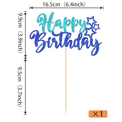 Happy Birthday Cake Topper - Glitter Decoration for Parties